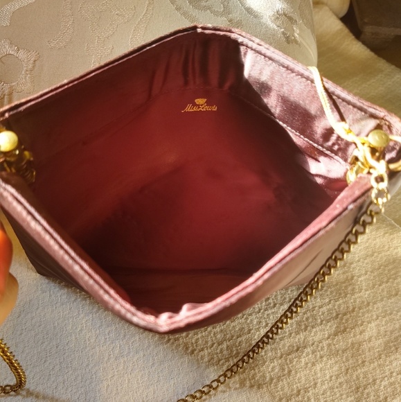 Vintage Antique Miss Lewis Satin Clutch Purse or Shoulder Bag - Picture 2 of 8